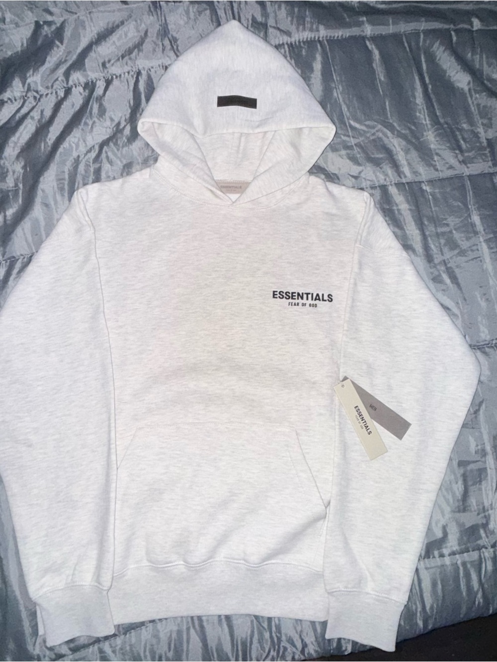Fear of God ESSENTIALS Light Gray Hoodie - Men Size Small